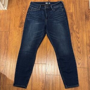 Old Navy High Rise, Built in Warm, Dark Blue Jeans